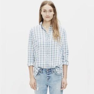 Madewell Flannel Oversized Boyshirt Benton Plaid Shirt E0345